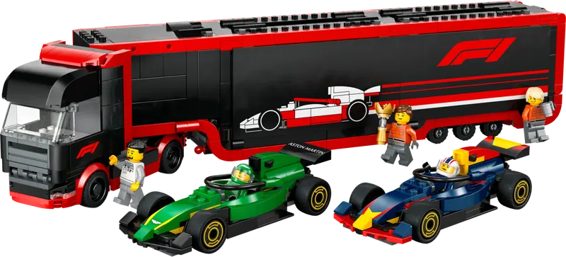 LEGO City F1-lastbil med RB20 og AMR24 F1-biler 60445