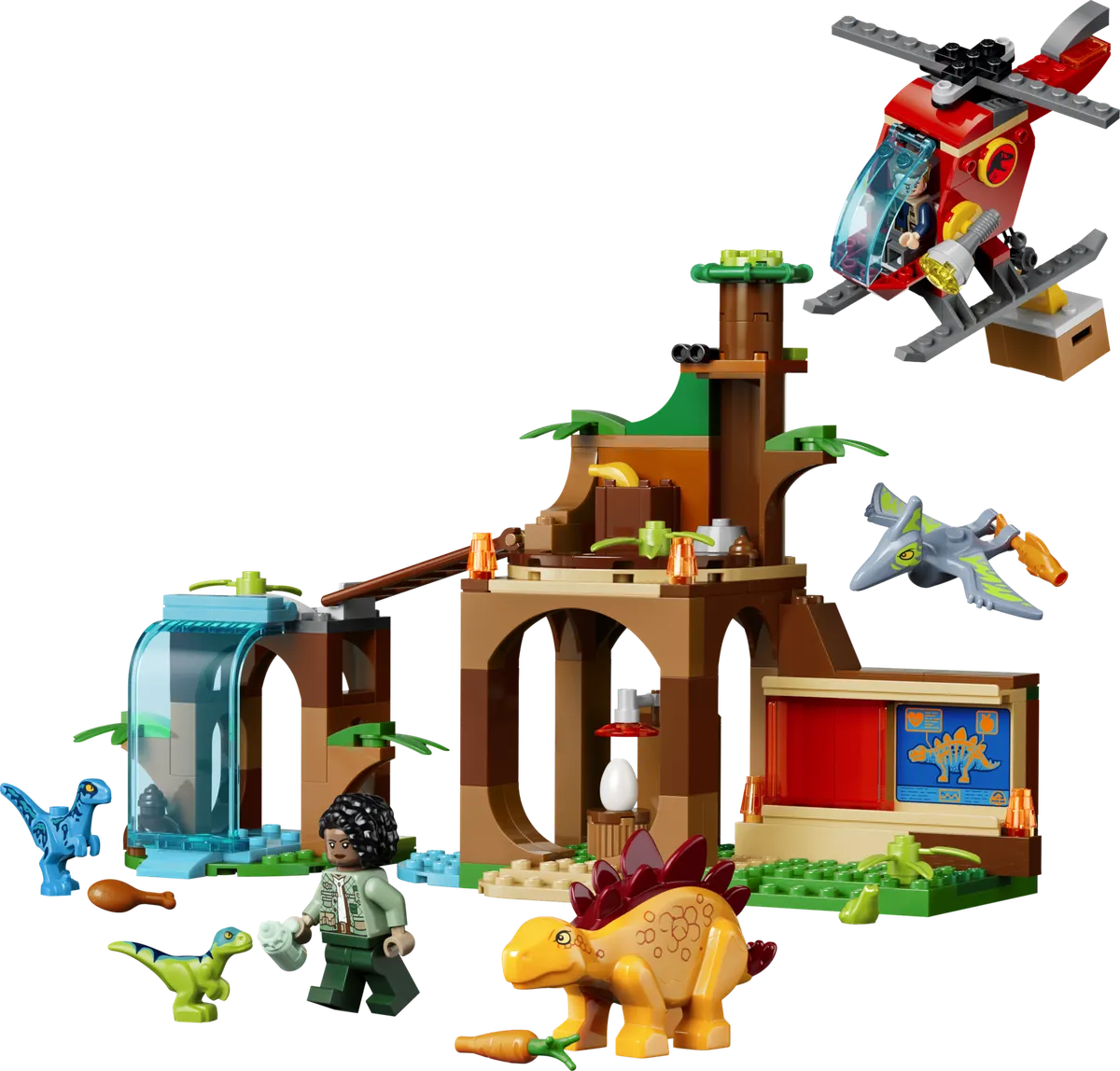 LEGO Jurassic World™ Redningsaktion: Velociraptor, stegosaurus og pteranodon 77981