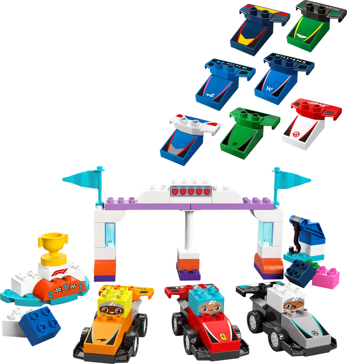 LEGO DUPLO® F1-teams med racerbiler og kørere 10445