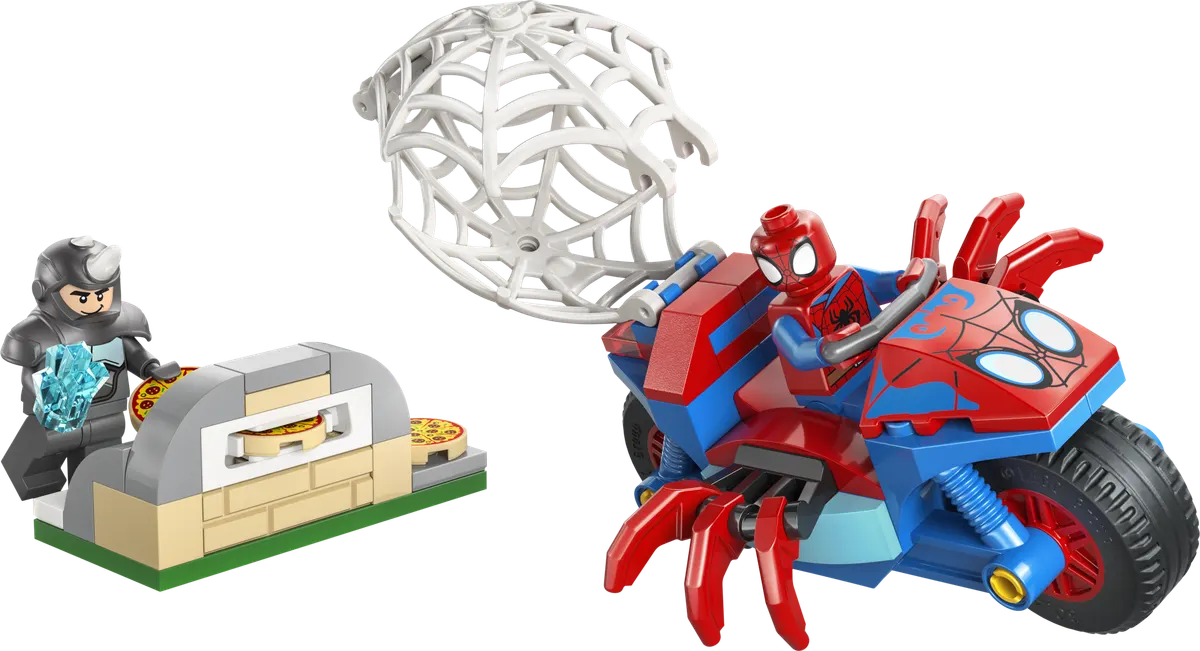 LEGO Marvel Spidey på sin motorcykel mod Rhino 11206
