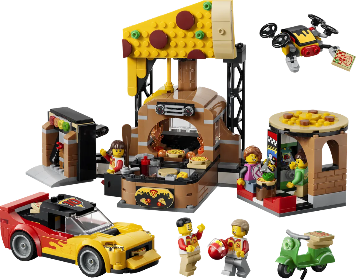 LEGO City Pizzeria med udbringningsfartøjer 60496