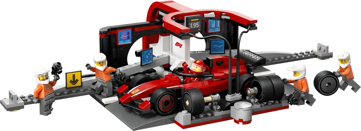 LEGO City F1-pitstop og pitcrew med Ferrari-bil 60443
