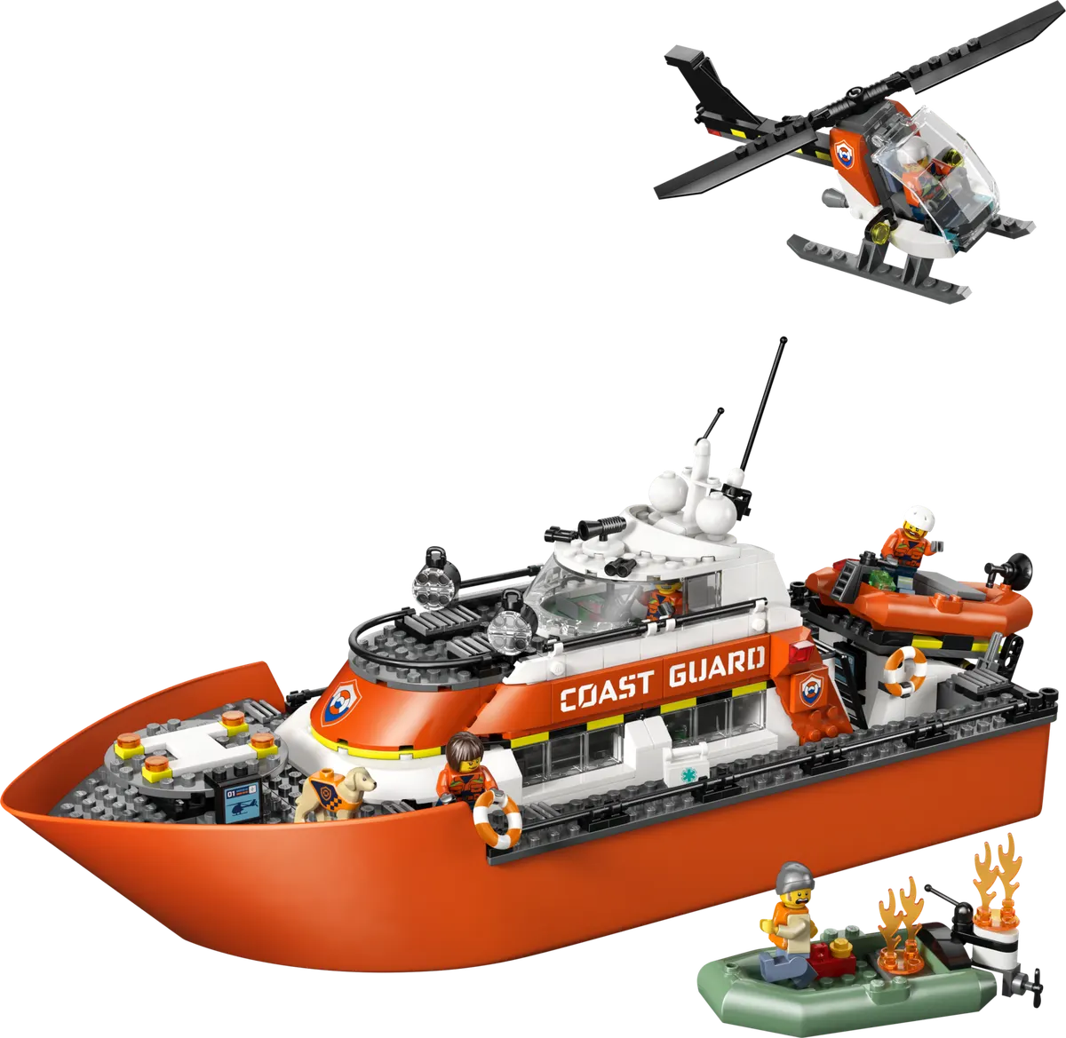 LEGO City Kystvagtens redningsbåd og helikopter 60504